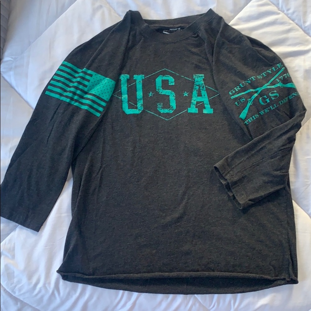 Grunt style 3/4 sleeve #1 patriot t-shirt